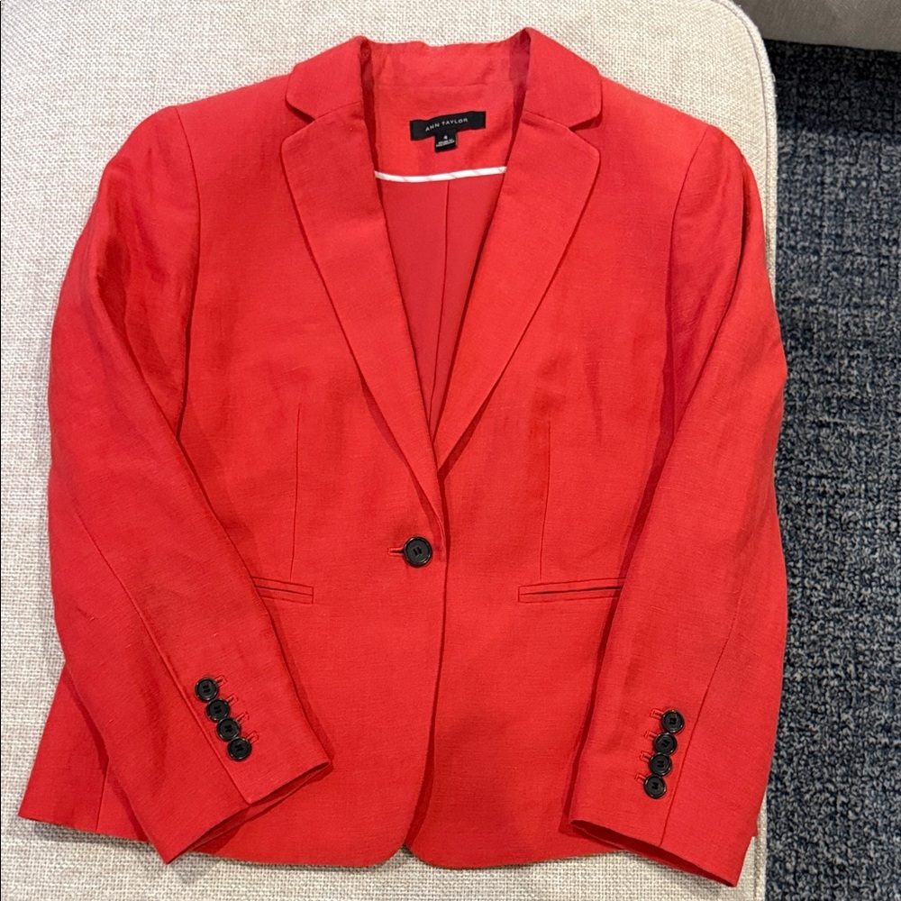 Ann Taylor Bold Salmon Blazer